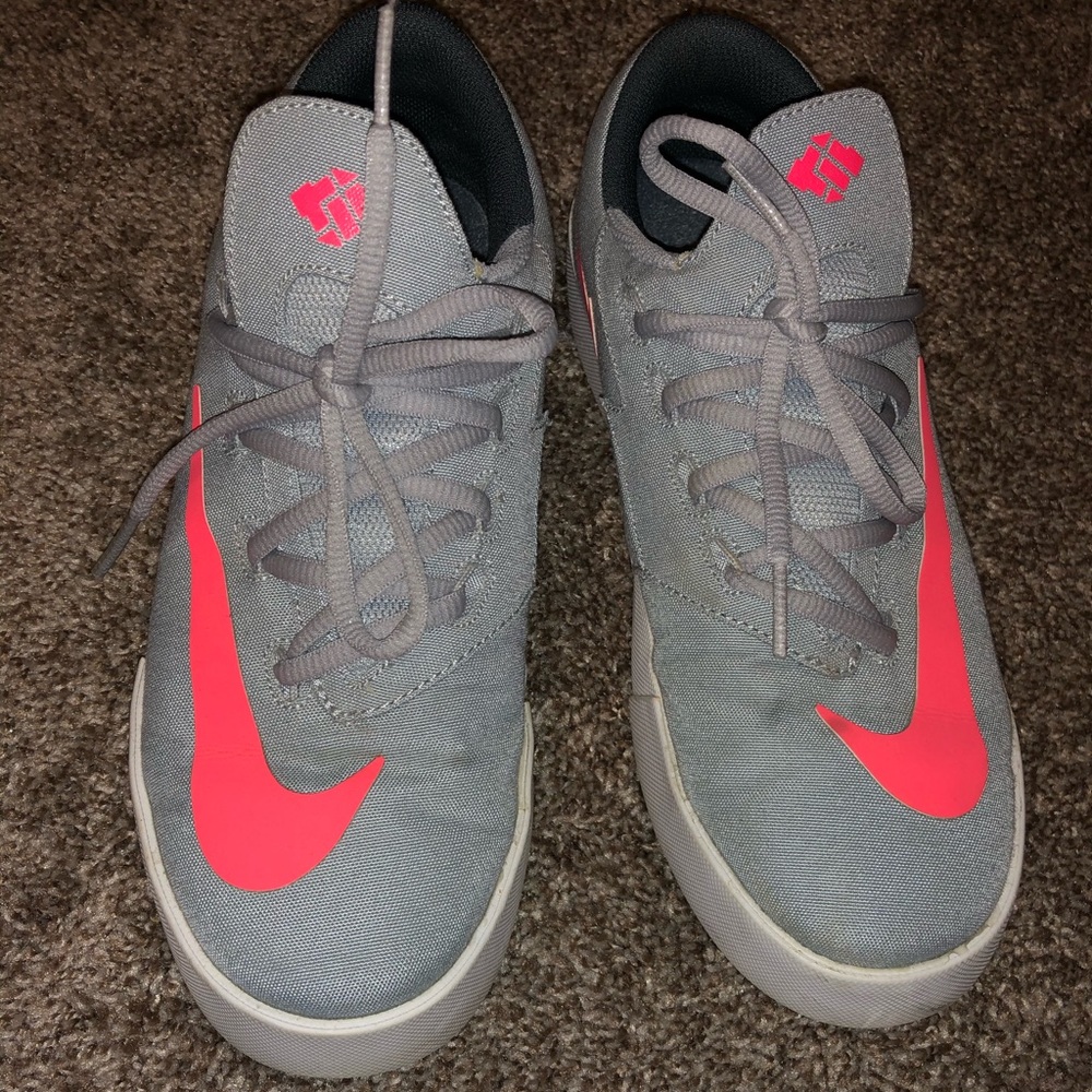 Gray and neon pink Kevin Durant sneakers